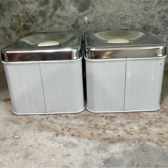 Vintage Lincoln Beautyware Painted Chrome Coffee and Tea Canister Set - Picture 2 of 7